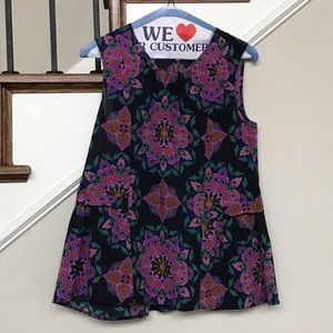 J Crew Floral Peplum Hem Blouse